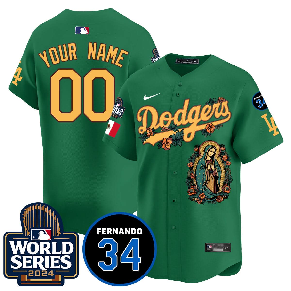 LAD Guadalupe - Fernando Valenzuela Memorial Custom Jersey - Printed