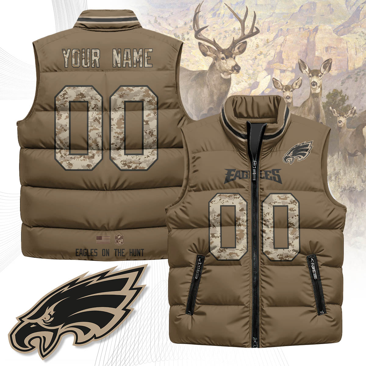 Personalized PE Hunting Unisex Puffer Vest