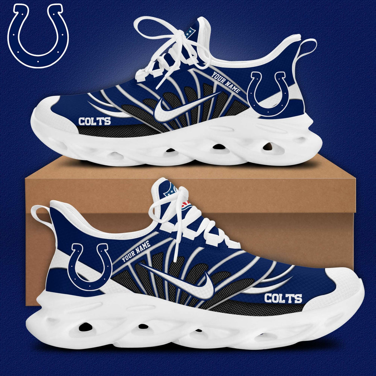 Indianapolis Colts Customized Premium Max Soul Shoes