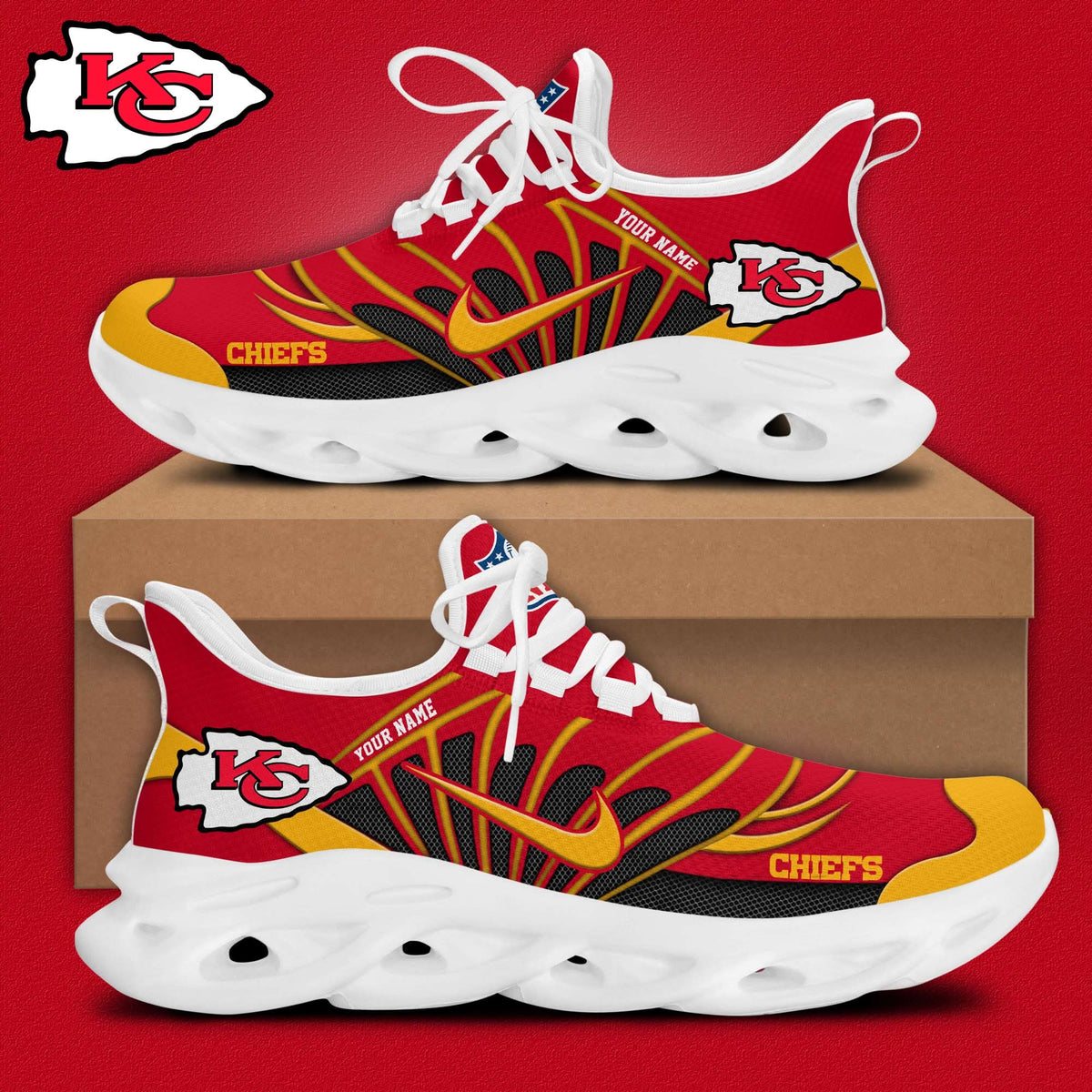 Kansas City Chiefs Customized Premium Max Soul Shoes