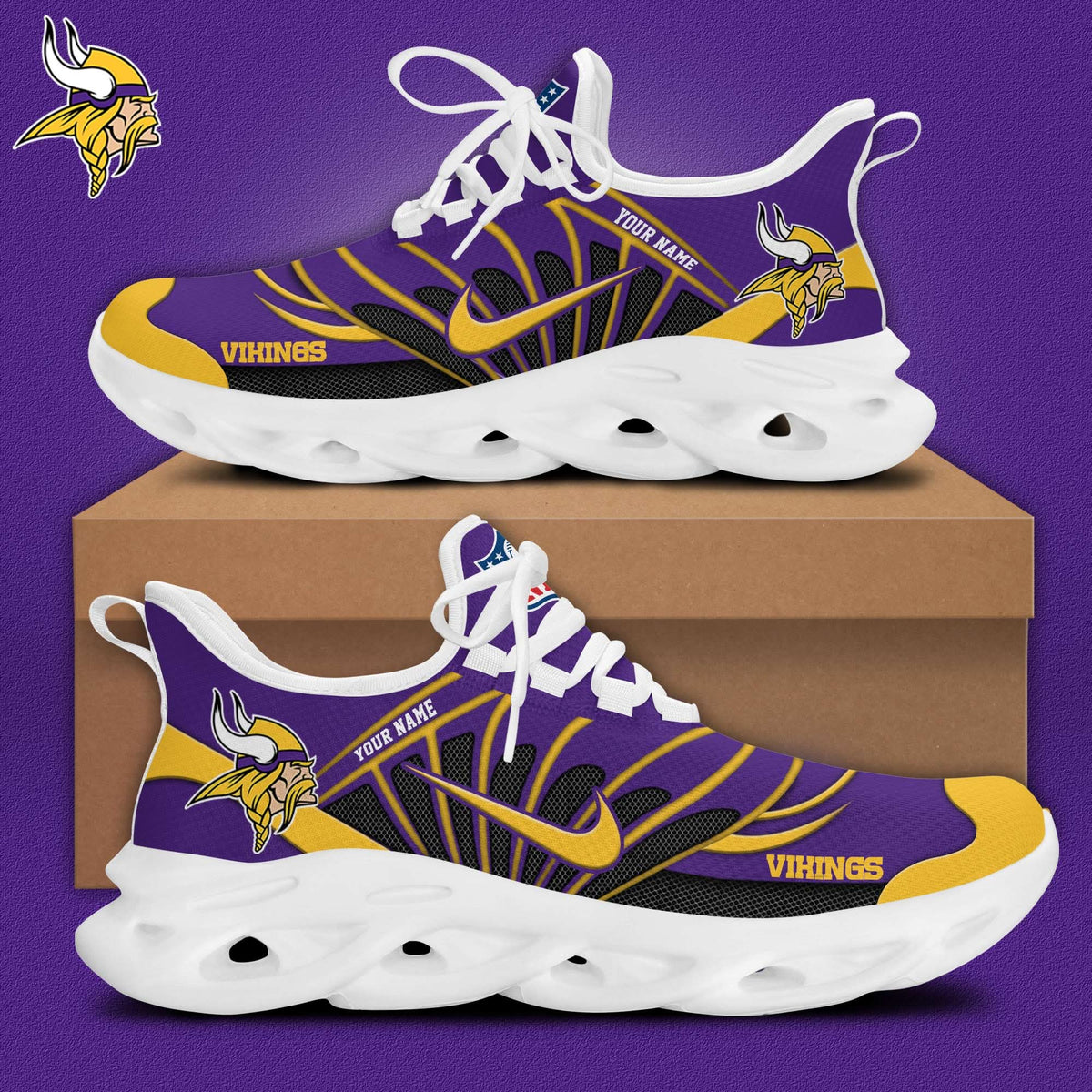 Minnesota Vikings Customized Premium Max Soul Shoes