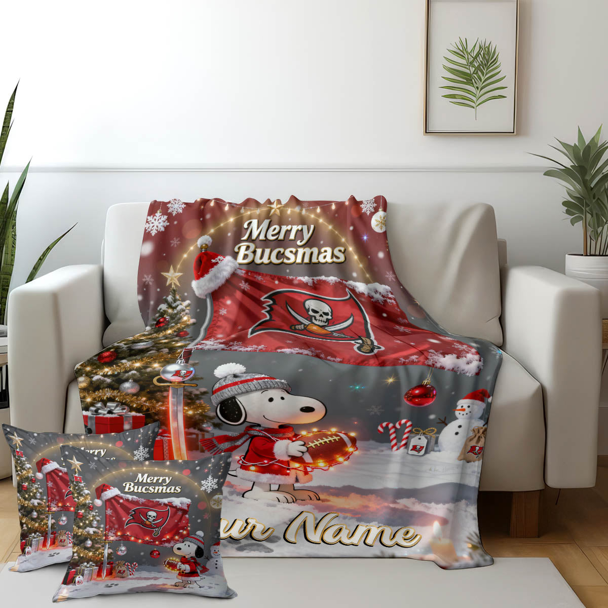 TB x SNP | Premium Christmas Fleece Blanket & Throw Pillow