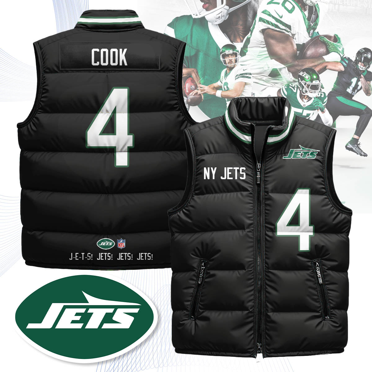 NYJ Unisex Puffer Vest - Printed