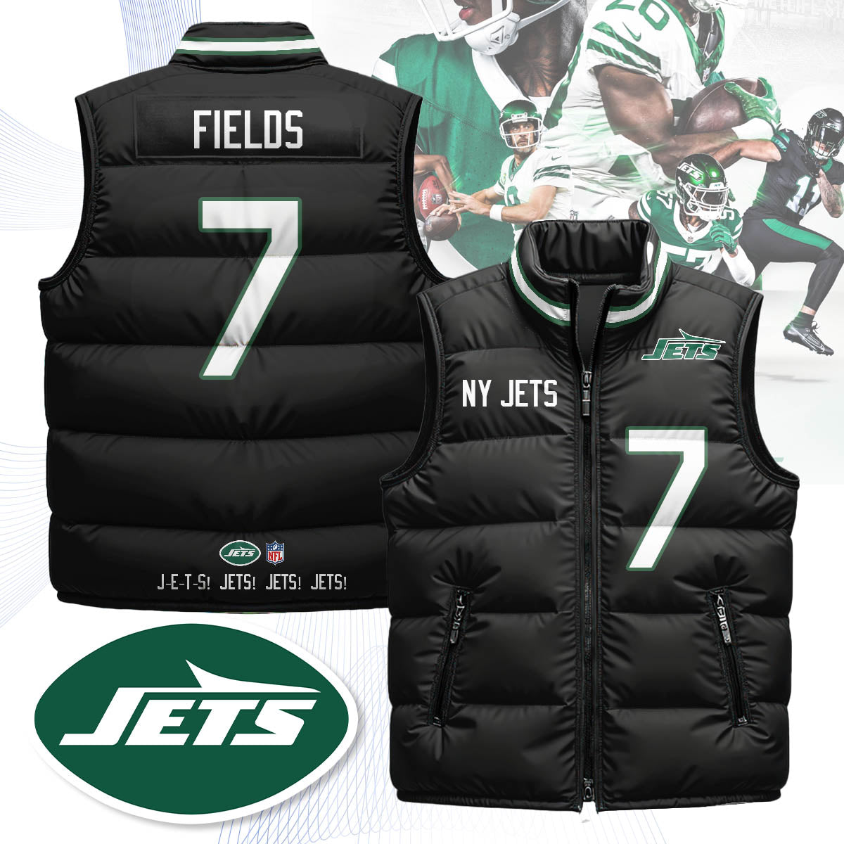 NYJ Unisex Puffer Vest - Printed