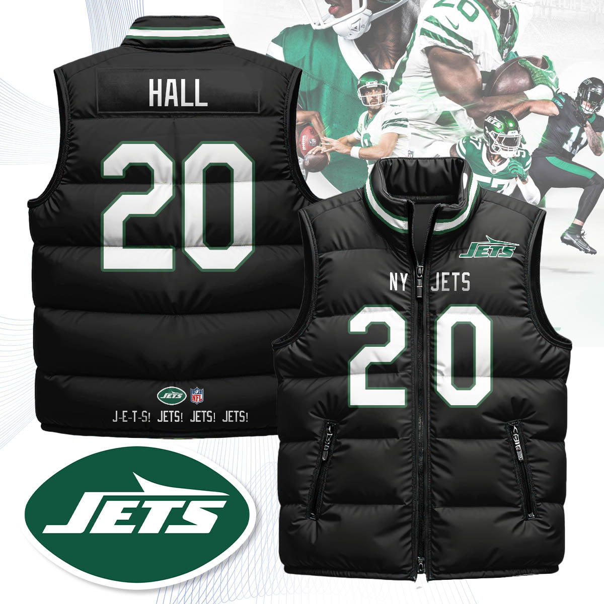 NYJ Unisex Puffer Vest - Printed