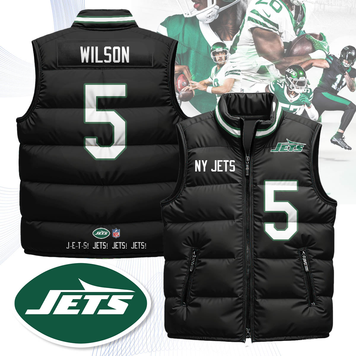 NYJ Unisex Puffer Vest - Printed