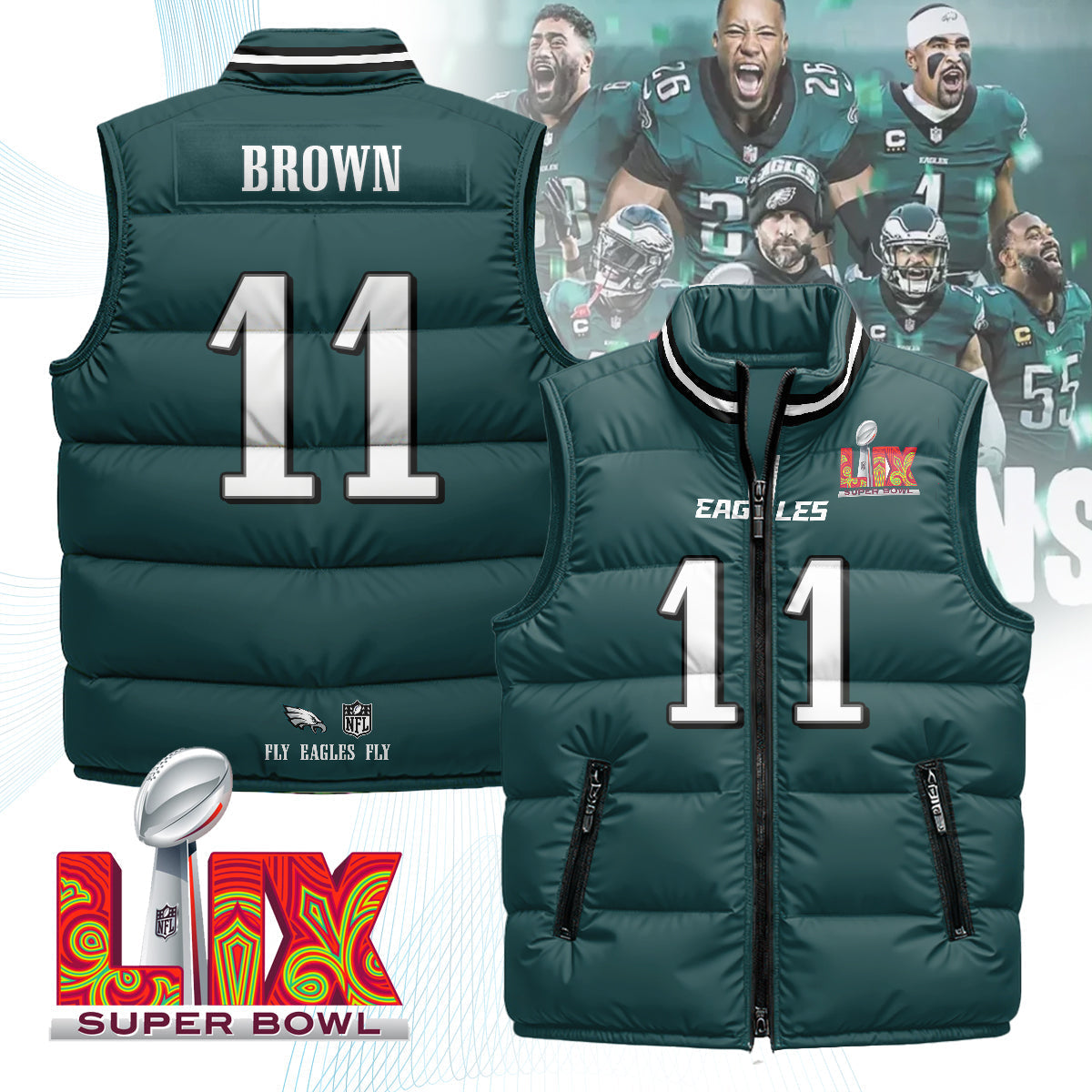 PE Unisex Puffer Vest - Printed