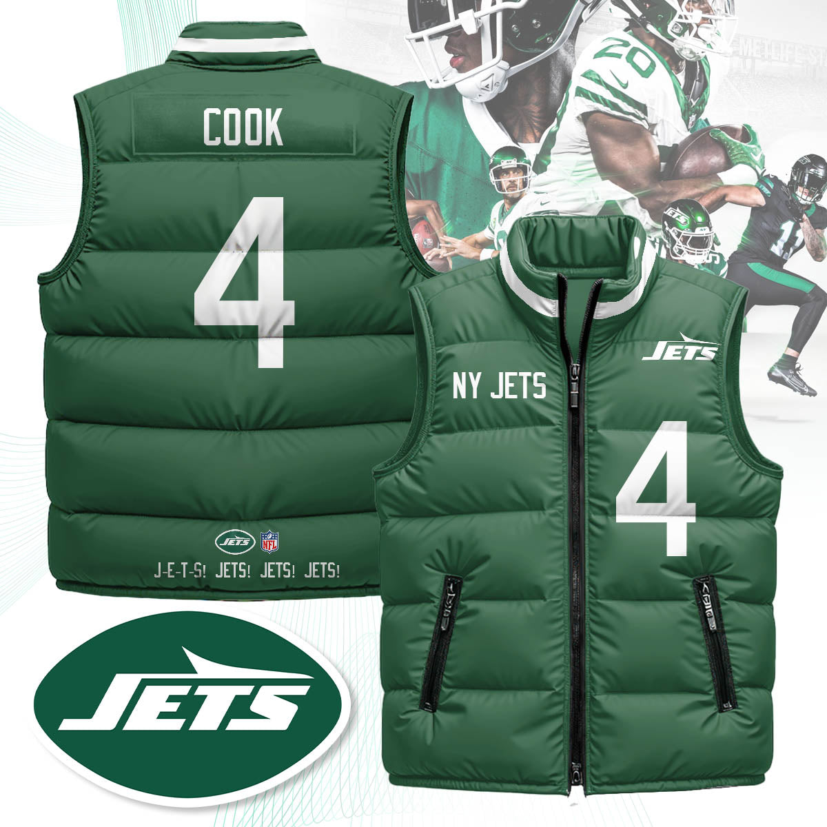 NYJ Unisex Puffer Vest - Printed