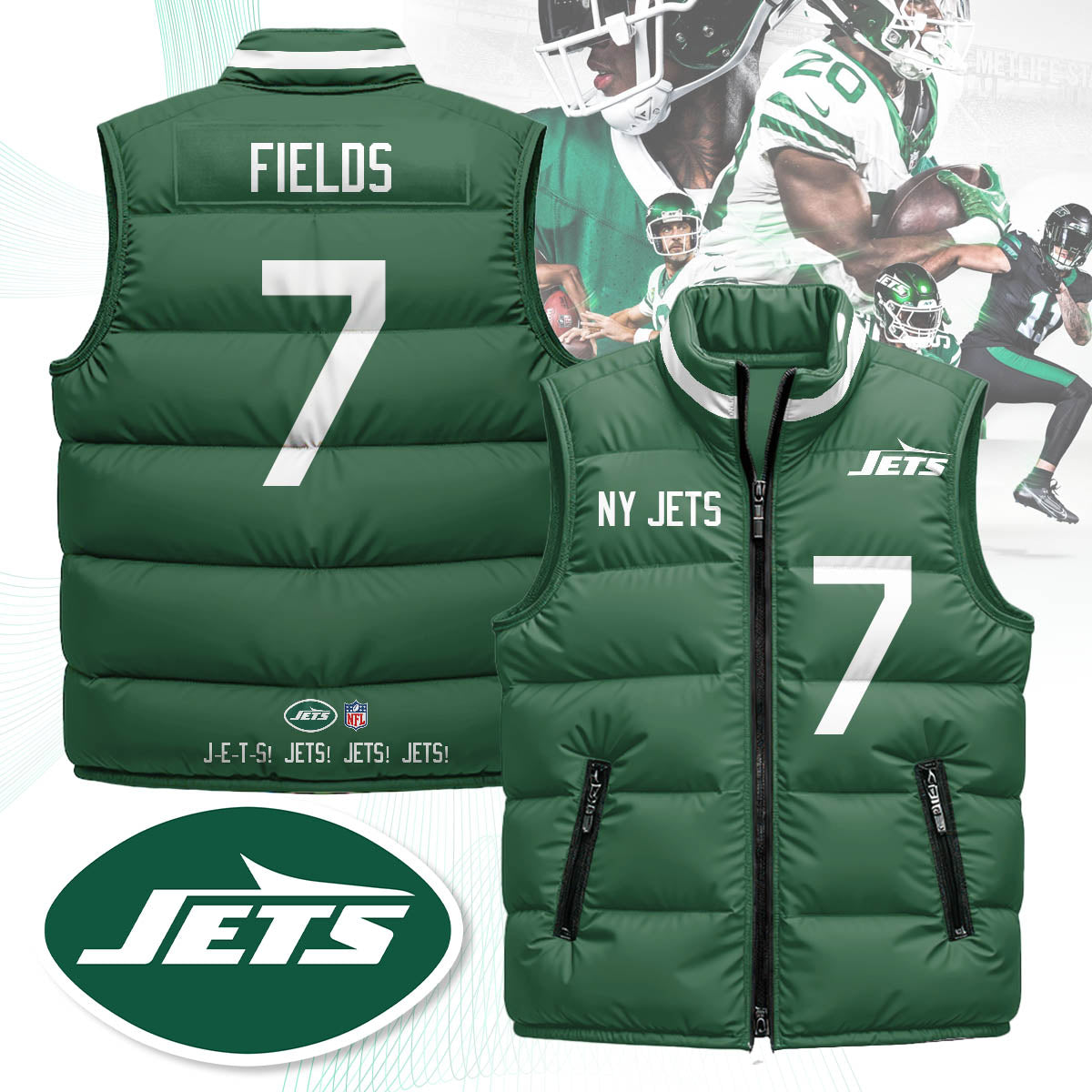 NYJ Unisex Puffer Vest - Printed