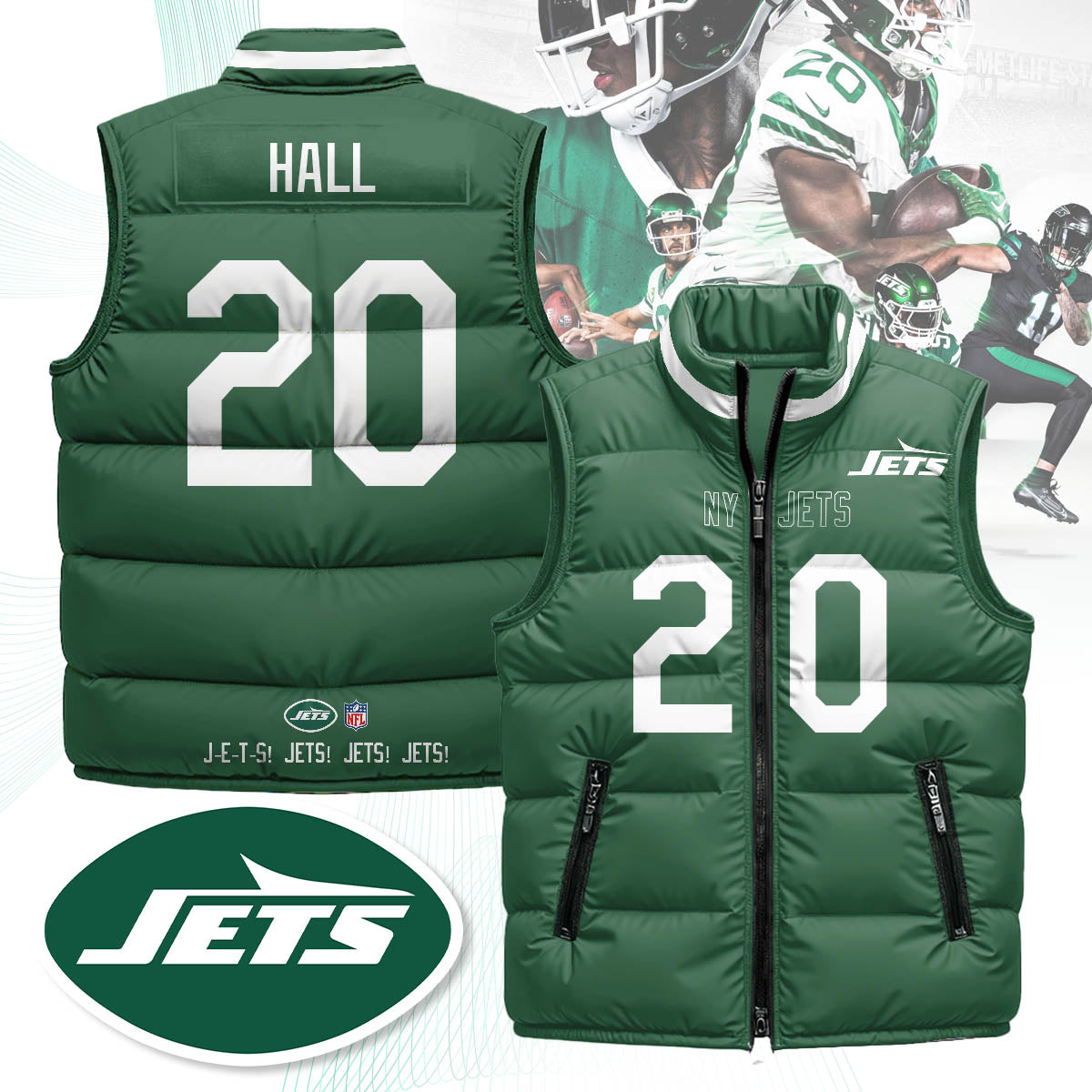 NYJ Unisex Puffer Vest - Printed