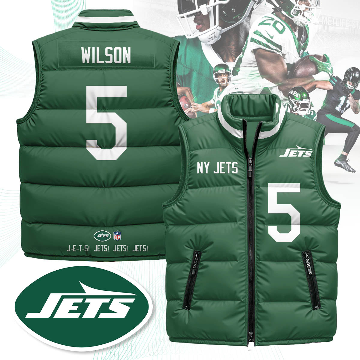 NYJ Unisex Puffer Vest - Printed