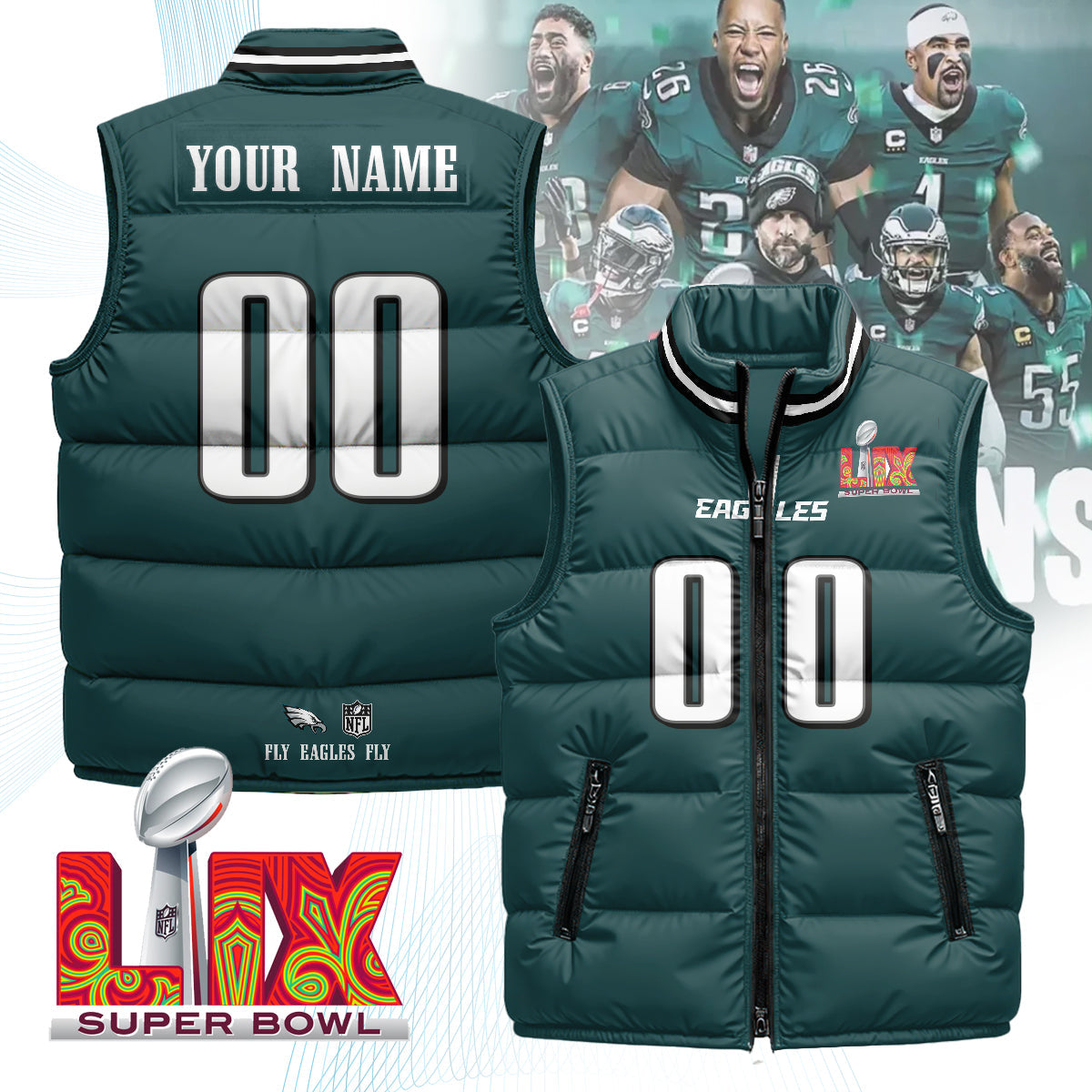 Personalized PE Unisex Puffer Vest - Printed