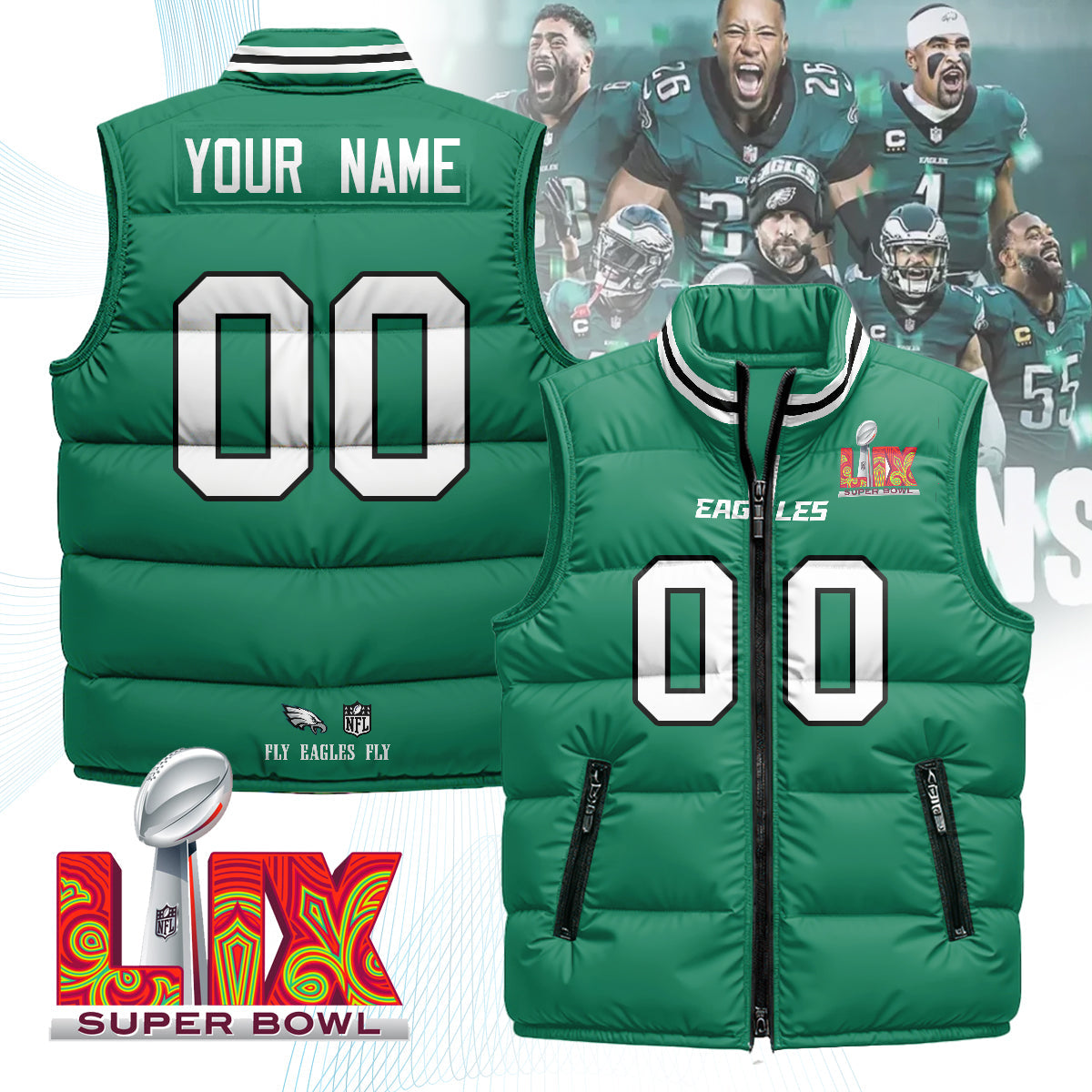 Personalized PE Unisex Puffer Vest - Printed