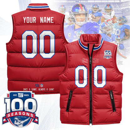 Personalized NYG Unisex Puffer Vest - Printed