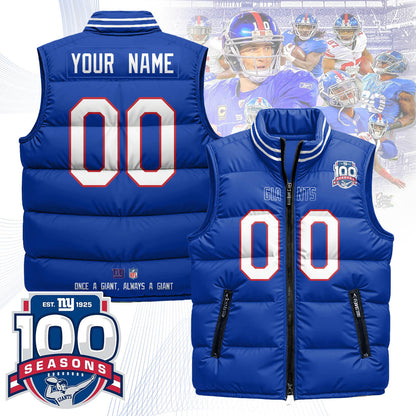 Personalized NYG Unisex Puffer Vest - Printed