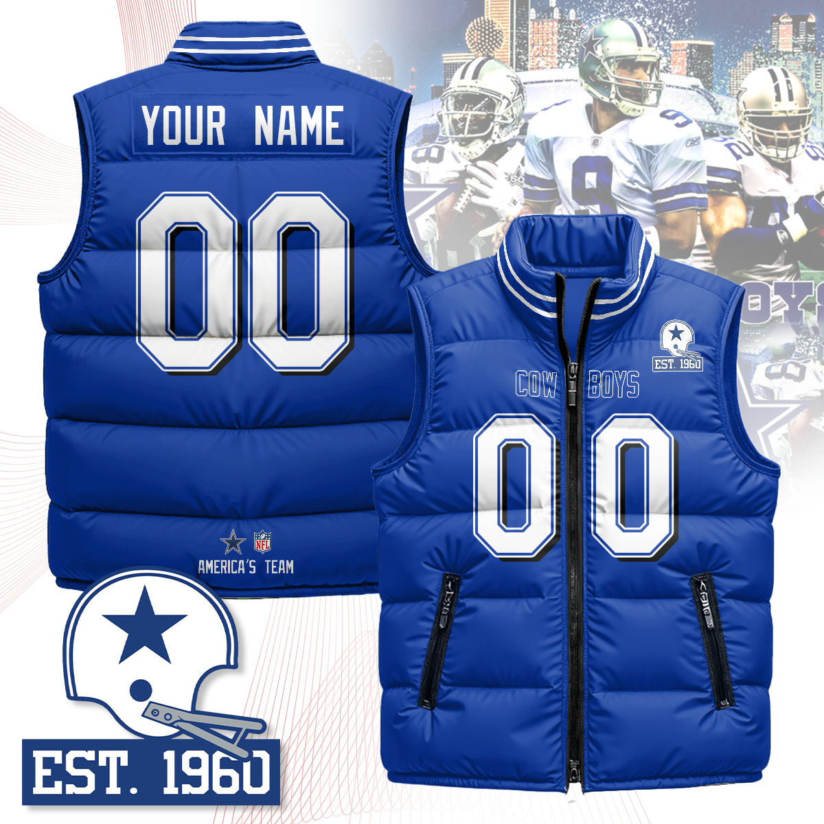 Personalized DC Unisex Puffer Vest - Printed