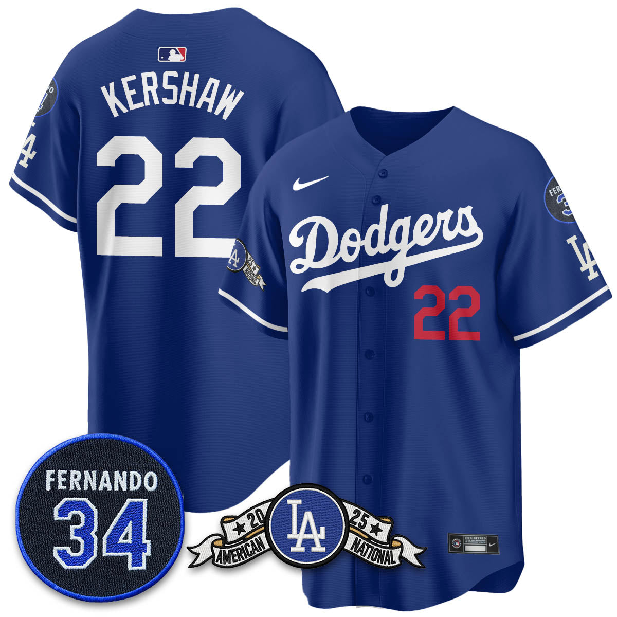 LAD 2025 National League Champions Jersey - Stitched
