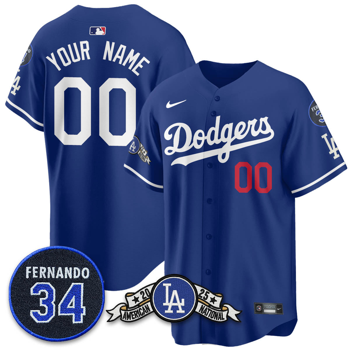 LAD 2025 National League Champions Custom Jersey - Stitched