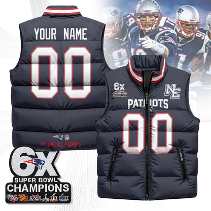 Custom NE 6-Time Champions Unisex Puffer Vest