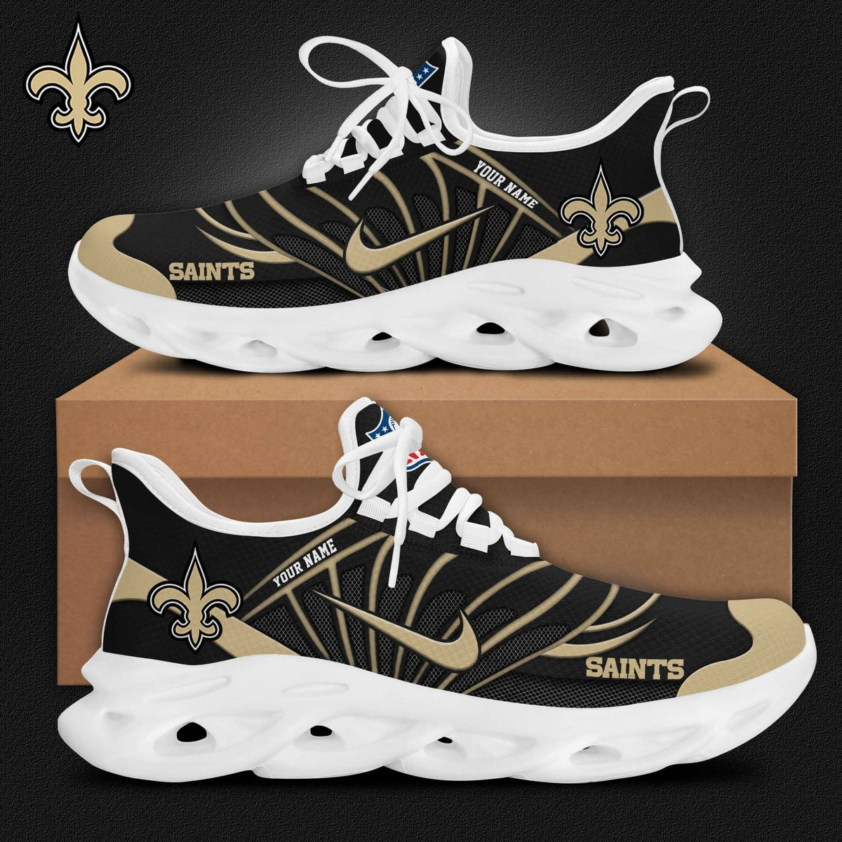 New Orleans Saints Customized Premium Max Soul Shoes