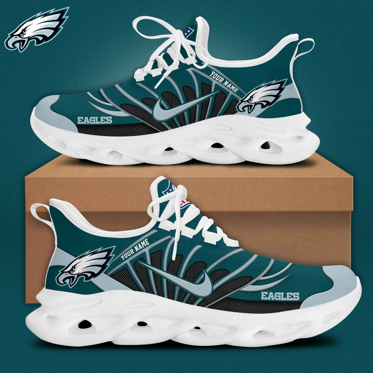 Philadelphia Eagles Customized Premium Max Soul Shoes