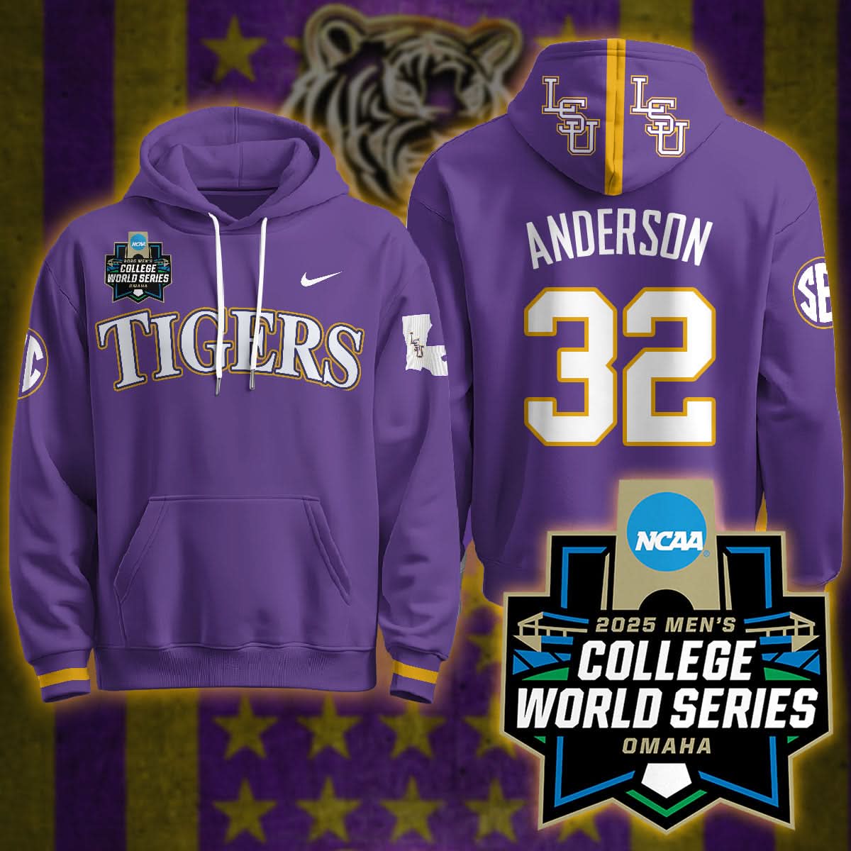 LSU 2025 World Series Limited Hoodie - Stitched