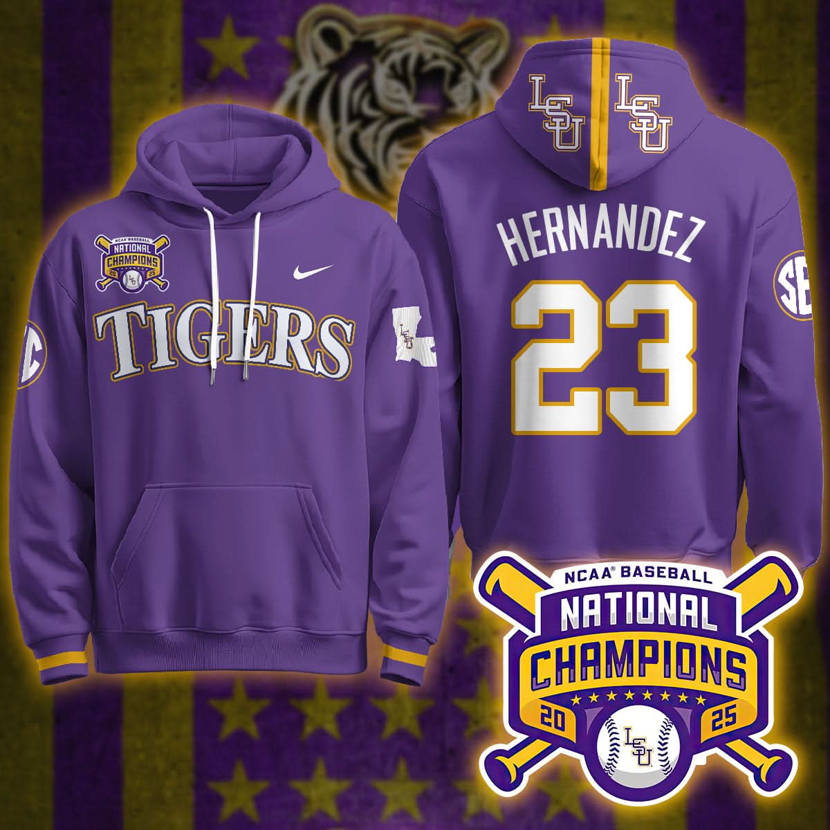 LSU 2025 World Series Champions Limited Hoodie - Stitched