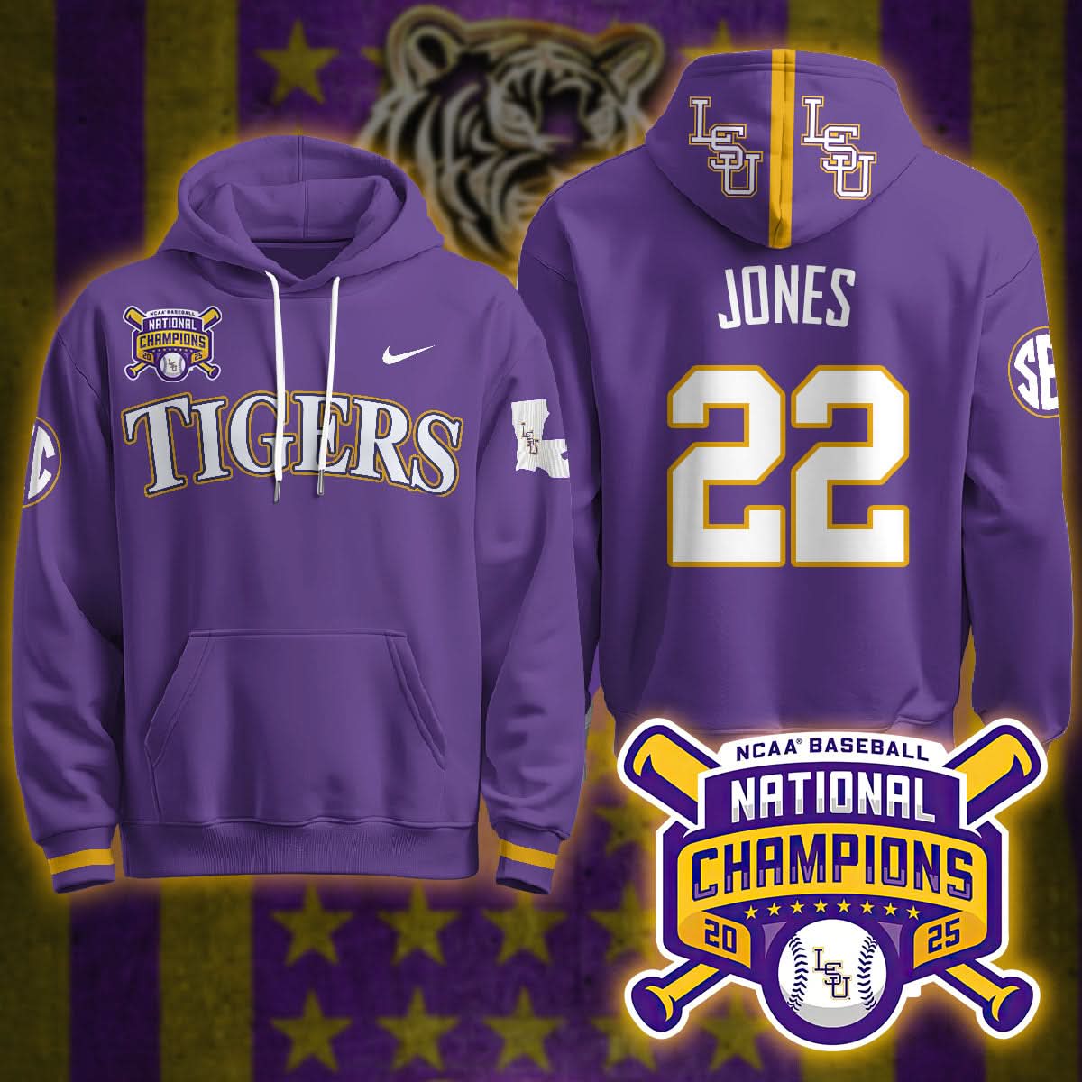 LSU 2025 World Series Champions Limited Hoodie - Stitched