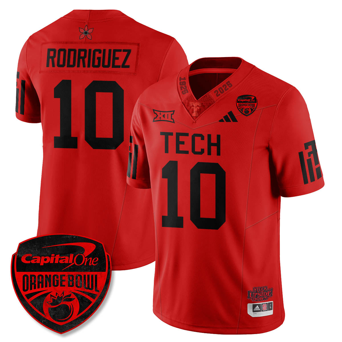 TTU Stranger Things Vapor Limited Football Jersey - Orange Bowl - Stitched