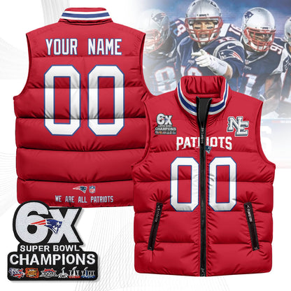 Custom NE 6-Time Champions Unisex Puffer Vest
