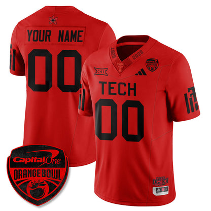 Custom TTU Stranger Things Vapor Limited Football Jersey - Orange Bowl - Stitched