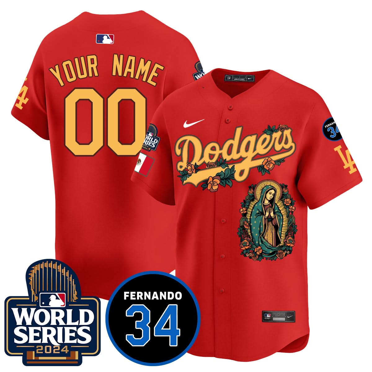LAD Guadalupe - Fernando Valenzuela Memorial Custom Jersey - Printed