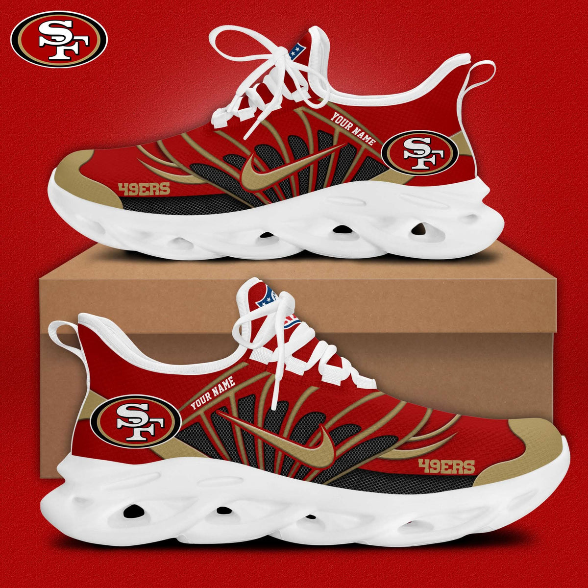 San Francisco 49ers Customized Premium Max Soul Shoes