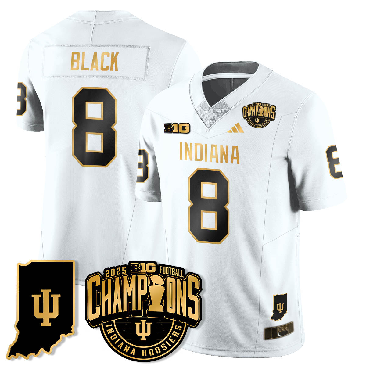 IND Vapor Limited Football Gold Jersey - Big 10 Champions - Stitched