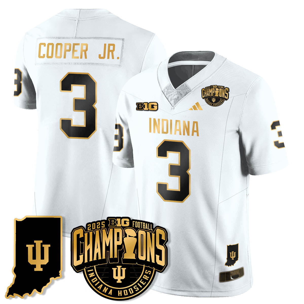 IND Vapor Limited Football Gold Jersey - Big 10 Champions - Stitched