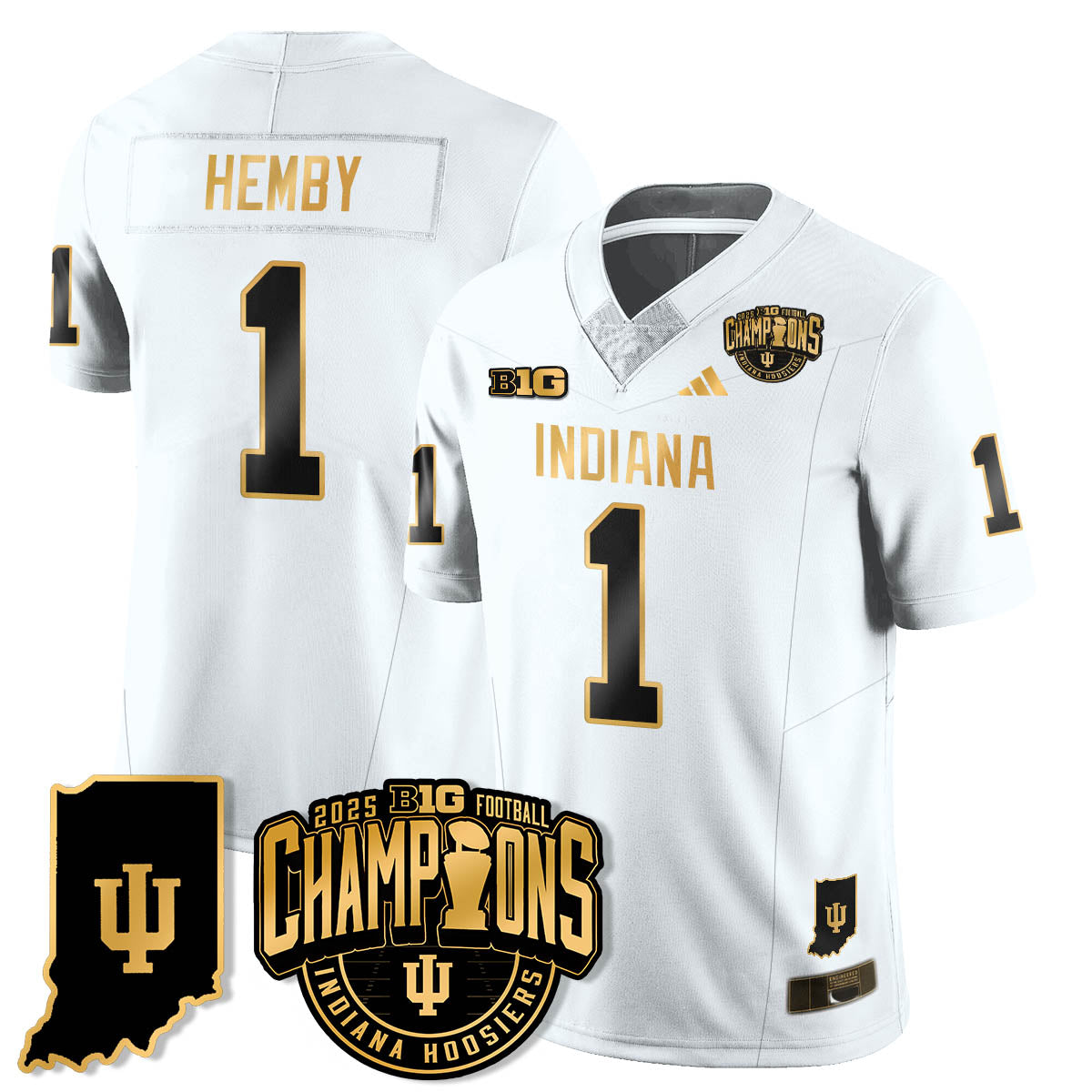 IND Vapor Limited Football Gold Jersey - Big 10 Champions - Stitched