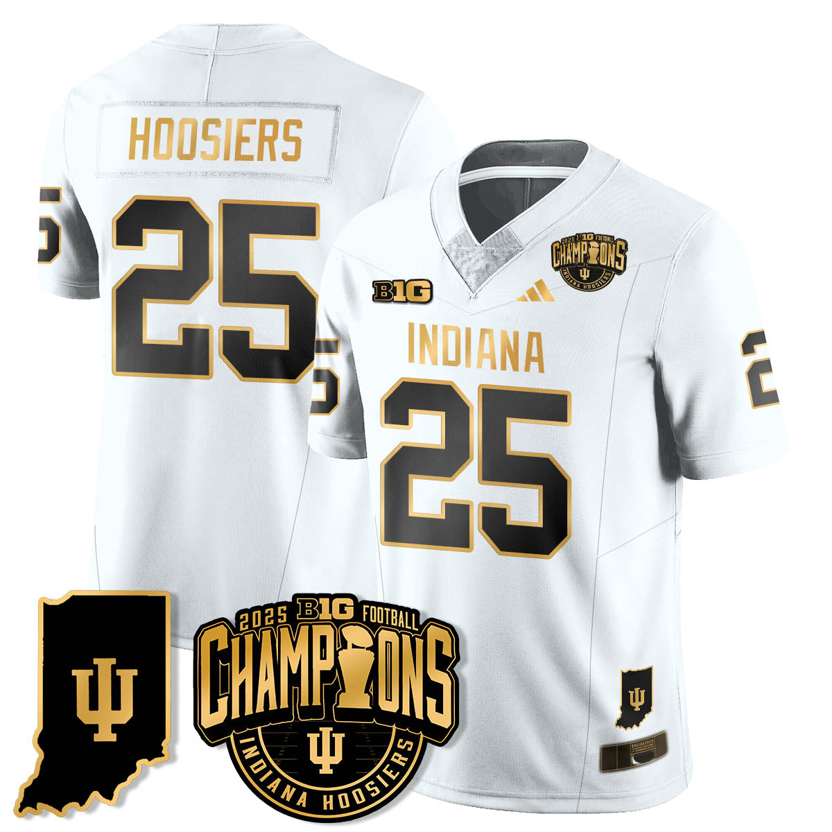 IND Vapor Limited Football Gold Jersey - Big 10 Champions - Stitched