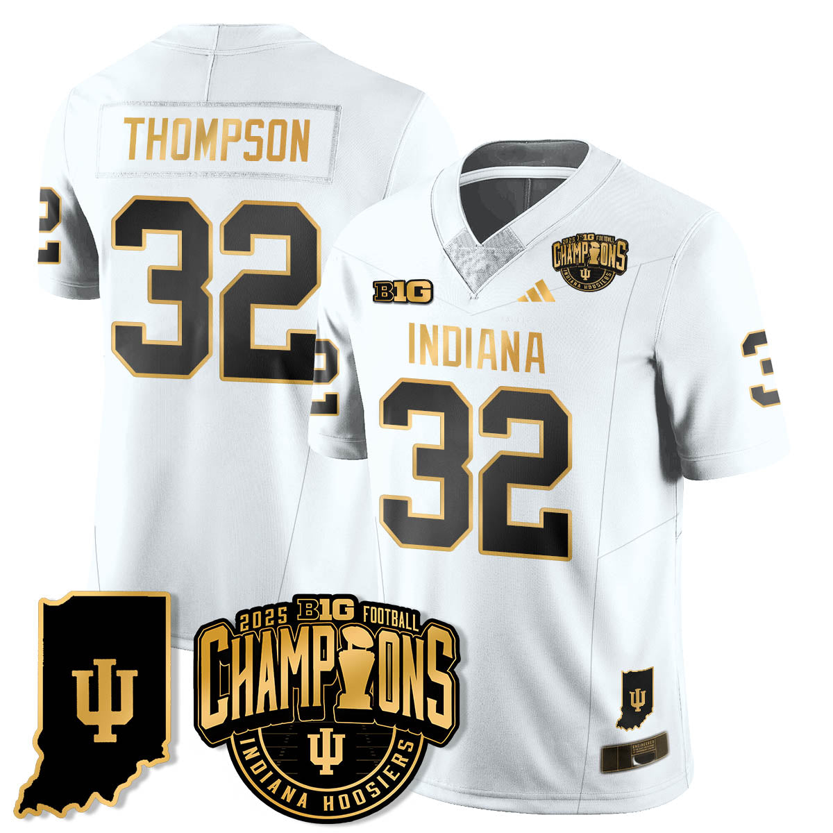 IND Vapor Limited Football Gold Jersey - Big 10 Champions - Stitched