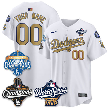 Yoshinobu Yamamoto LAD 2025 World Series MVP Custom Jersey - Stitched