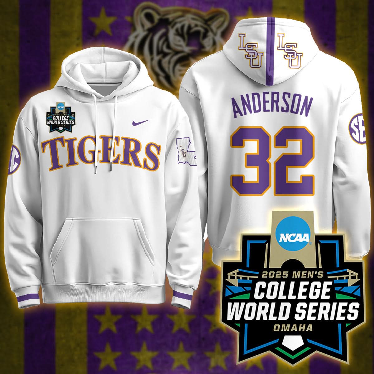 LSU 2025 World Series Limited Hoodie - Stitched