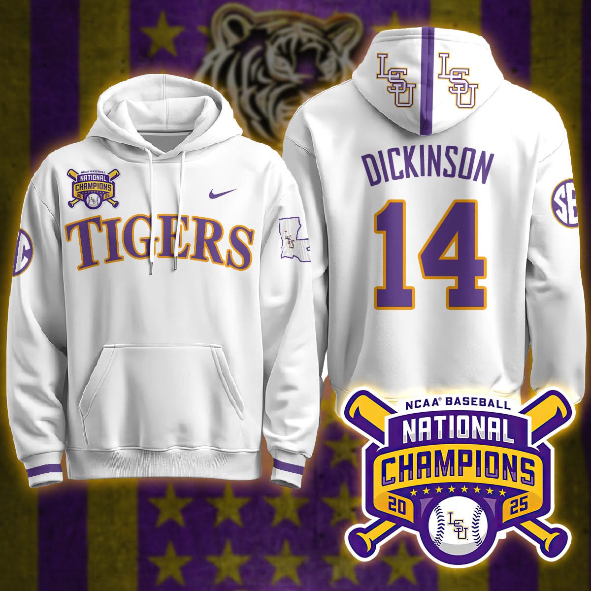 LSU 2025 World Series Champions Limited Hoodie - Stitched