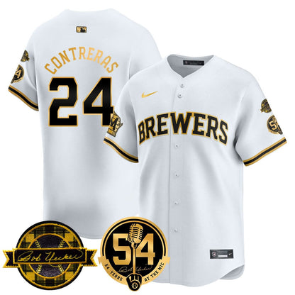 MB Jersey - Bob Uecker, 54 Seasons for Brewers Jersey - Stitched