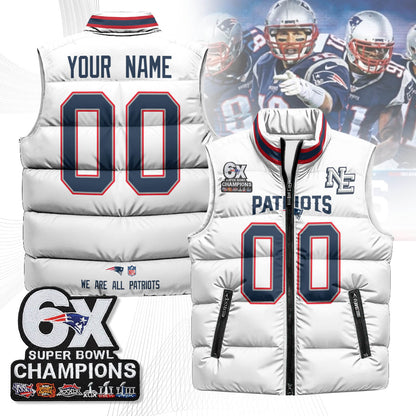 Custom NE 6-Time Champions Unisex Puffer Vest