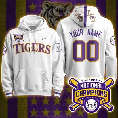 LSU 2025 World Series Champions Limited Custom Hoodie - Stitched