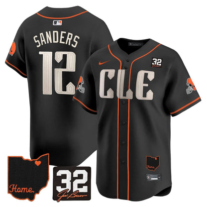 CLE #32 Jim Brown Memorial & Home Patch Vapor Premier Limited Jersey - Stitched