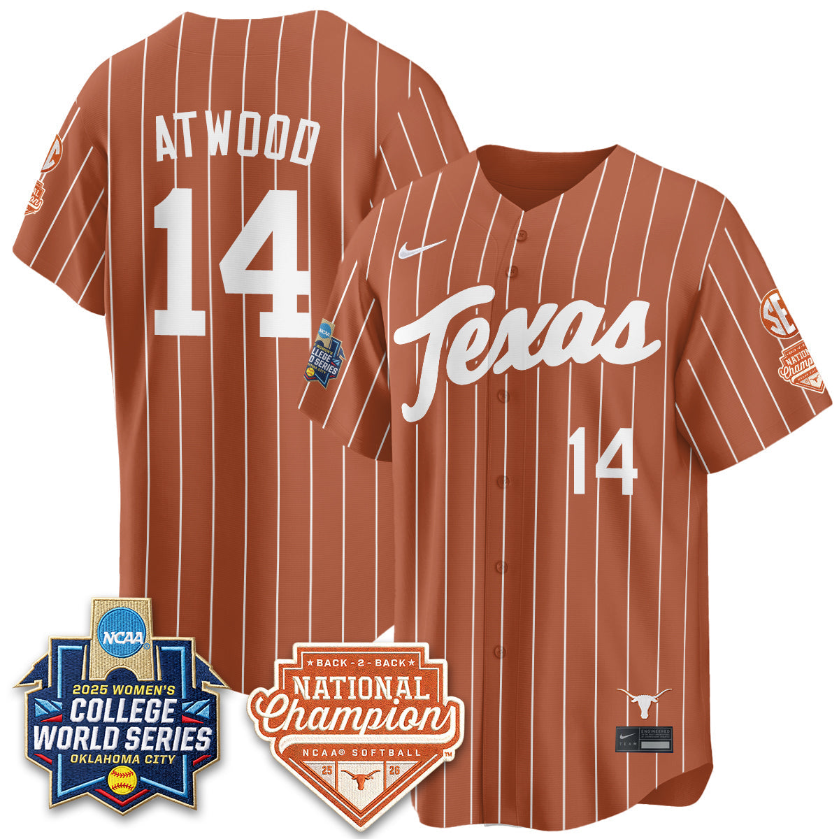 TEX Softball 2026 World Series (WCWS) Vapor Premier Limited Jersey - B2B Champs - Stitched