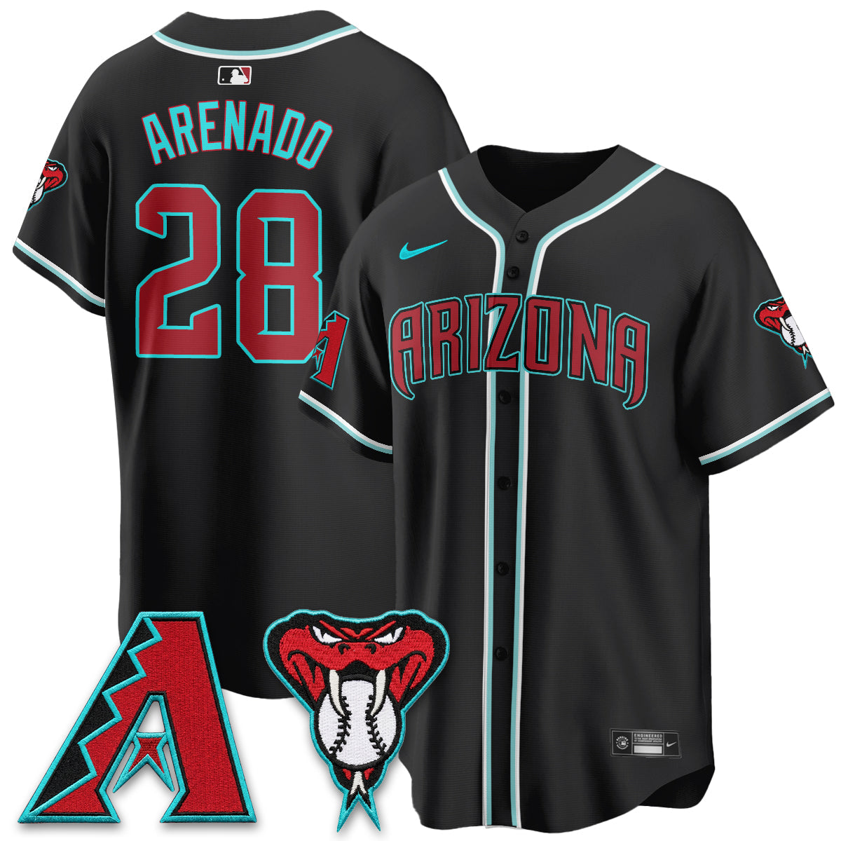 ARI Black Out Style Vapor Premier Limited Jersey - Stitched