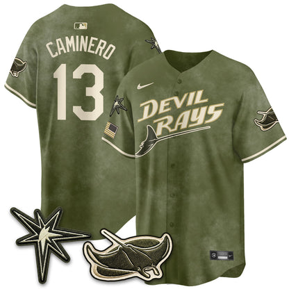 TB New Era Olive 2026 Armed Forces Day Jersey - Stitched