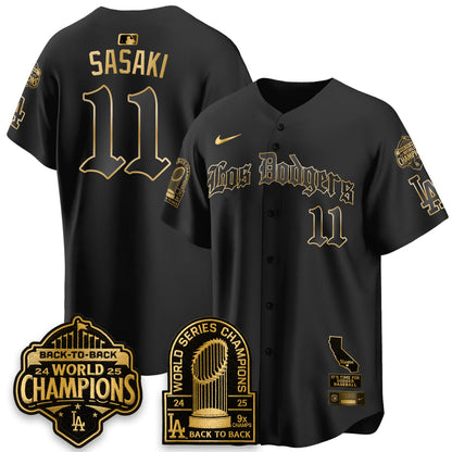 LAD World Series Champions Vapor Premier Limited Gothic Edition Jersey - Stitched