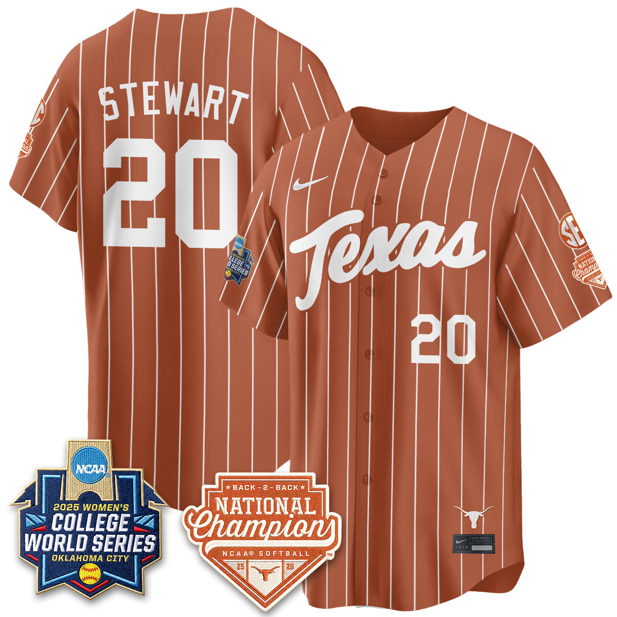 TEX Softball 2026 World Series (WCWS) Vapor Premier Limited Jersey - B2B Champs - Stitched